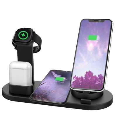 China 2021 New Arrivals Mobile Phone J970 Wireless Charger Charging Stations 6 in 1 Multifunctional Wireless Charger 5v 2a 10w 15w Charging Station for sale