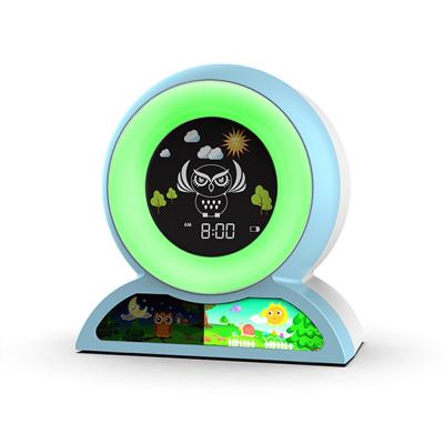 China Hot Selling Calendars Cartoon Sleep Trainer Wake Up Alarm Clock Kids Music Sound Desk&Table Digital &Analog Digital Clocks for sale