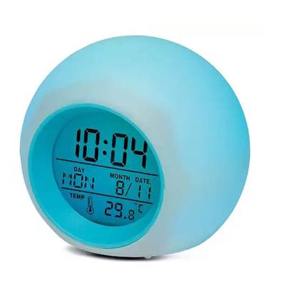 China ABS CL121 Children Sleep Trainer Kids Digital Nature Sound Melody Alarm Clock for sale