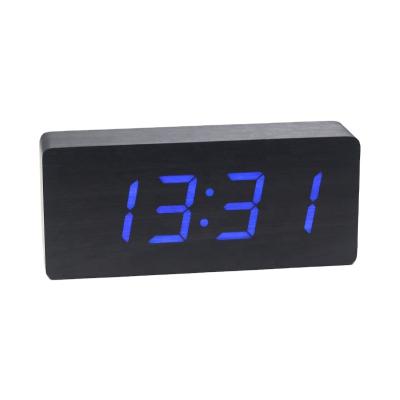 China Europe WC072 High Quality Rectangular Wooden LED Digital Slab Alarm Clock With Big Numbers for sale