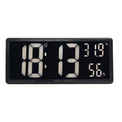 China Antique Style Large 14 Inch Digital And Analog-Digital Clocks Dementia Digital Daytime Clock Temperature Humidity LED Table Outdoor Wall Clock for sale