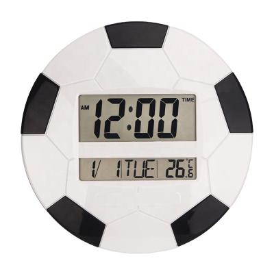 China CL097 Europe Football Fans Dual Screen LCD Digital Electronic Hanging Wall Clock Wholesale for sale