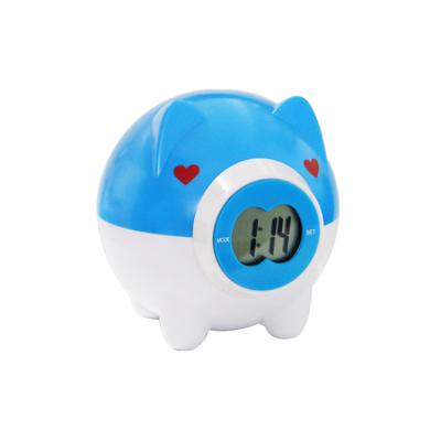 China Custom Funny Phone Booth Kids Card Pig Shape Digital Watch Phone Booth Money Box With Finger Pendulum for sale