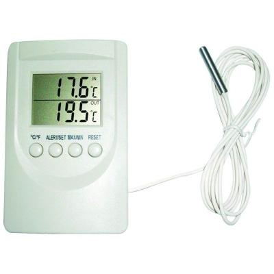 China TM201 Indoor Outdoor Temperature Thermometer Carrefour Factory Direct Sale Temperature Alarm Setting Indoor Outdoor with C and F Unit Switch for sale