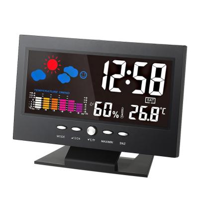 China Multifunctional Antique Style Weather Station Home Clock for Sale with Temperature and Humidity Clock 8082T for sale