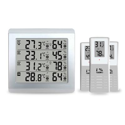 China Hot Selling Amazon LCD Digital Home Outdoor Thermometer Hygrometer Large Display Radio Temperature and Humidity Display Indoor 1 Year for sale