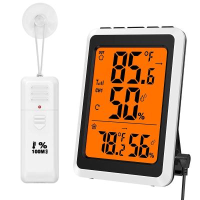 China temperature & Indoor Outdoor Humidity Display Thermometer , Temperature Humidity Monitor With Wireless Sensors for sale