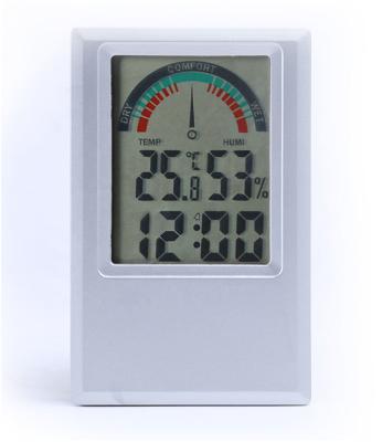 China temperature & Humidity Display Digital Comfort Level Indoor Thermometer And Hygrometer With Alarm Clock for sale