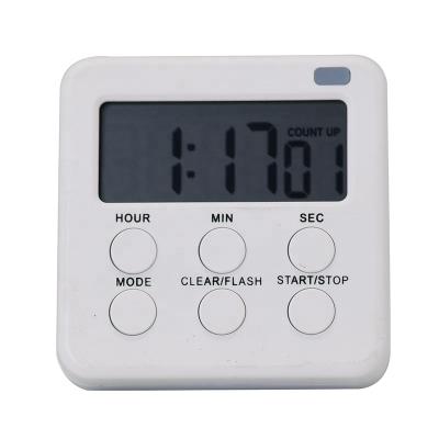 China Large Volume and Stored Minimalist Cubic Digital Vibration Mute Timer with Clock, best for student work and kitchen, labrotory, home for sale