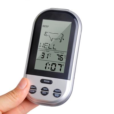 China Large Digit Display Digital Thermometer Kitchen Thermometers Wireless Led Probe Korea Big Countdown Timer Probe Wireless Thermometer for sale