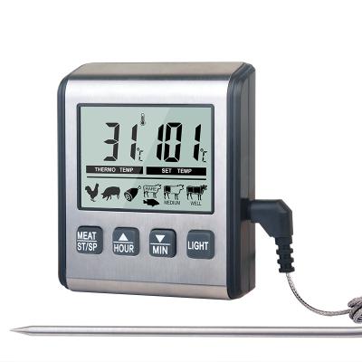 China Meat Digital Garden Thermometer Kitchen Thermometers Indoor Outdoor BBQ Temperature With Probe for sale