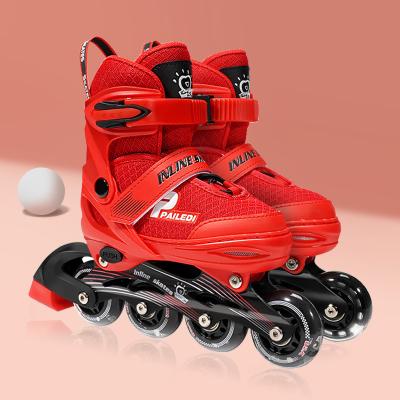 China Kids 4 PU Flashing Wheels Size Roller Skates Adjustable Inline Roller Blade In Running S (28-32) for sale