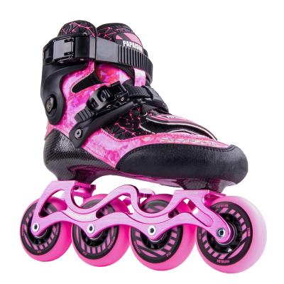 China PAPAISON High Rebound 85A PU Slalom Skates Carbon Fiber PU Rolls Inline Roller Skates For Club Professional Competition for sale