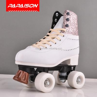 China 2018 White PVC Most Popular Women's Quad Roller Skates for sale