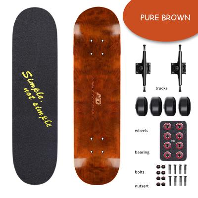 China Youth Solid Color Park Bearings Long Board Wooden Skateboard Skateboard Patineta for sale