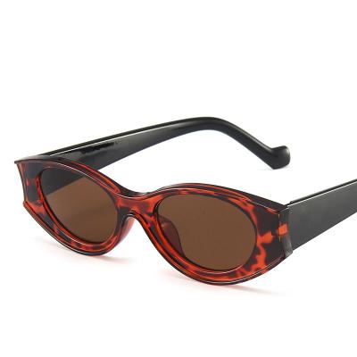 China Fashion Modern Multicolor Female Personality Small Concave Frame Oval Sun Glasses Sun Shade Sun Glasses for sale