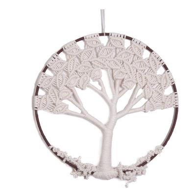 China Diameter Tree of Life Iron Tree Garden Wall Decor Art Sculpture Home Hanging Ornament North Europe Round Wall Hanging Ornament for sale