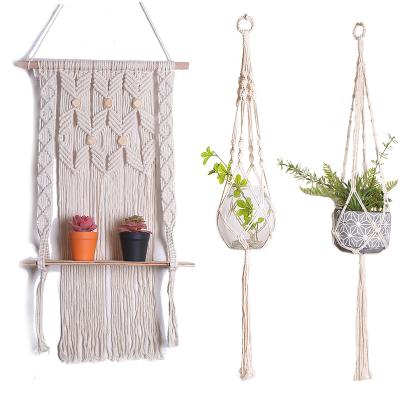 China North Europe A three-piece woven rack and two NG7648 woven hanging baskets can store lightweight items for sale