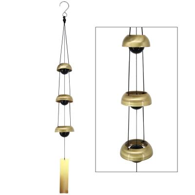 China Custom Outdoor Coastal Decorative Wind Chime Gold Color Metal Wind Chime Retro Wind Chime Factory Direct Sales Patio Garden for sale