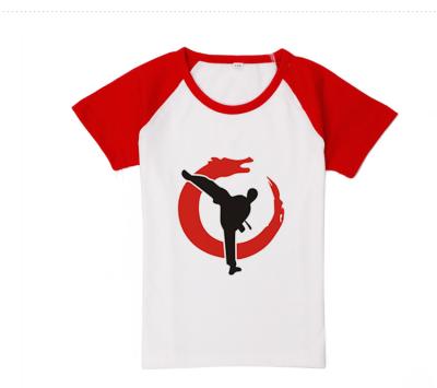 China Factory Wholesale Price Breathable Chinese Custom Martial Arts Wear T Shirt Taekwondo for sale