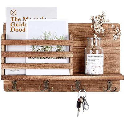 China Wall Mounted Storage Viable Key Rack Mail Box Mail Classification Rack With 4 Double Layers Key Hook Key Rack For Wall for sale