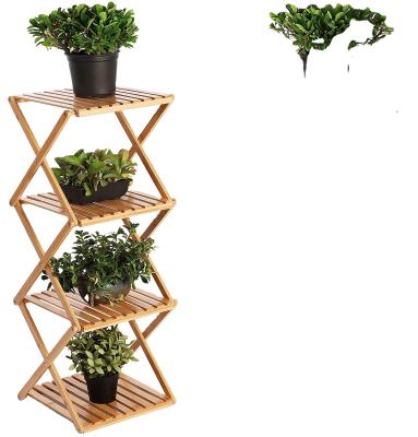 China Modern Home Decor Plant Flower Display Shelf Shelf Wooden Bamboo Waterproof Stand for sale