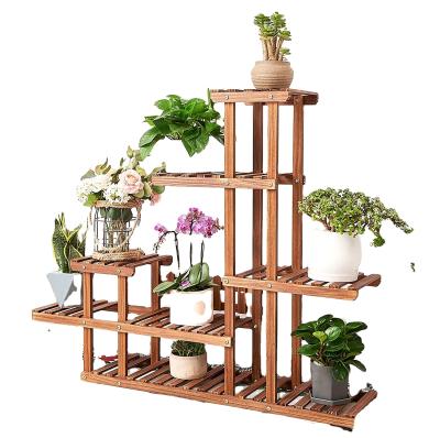 China Lowest Price Modern Flower Shelves Storage Indoor Outdoor Plant Floor Stand Decoration Plant Stand Solid Wood Succulent Planter for sale