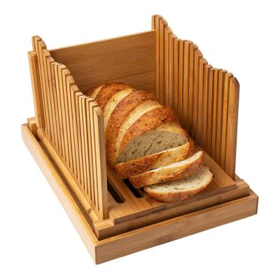 China Viable Nature Bamboo Bread Slicer for Homemade Bread Small Bread Household Bread Slicer for sale