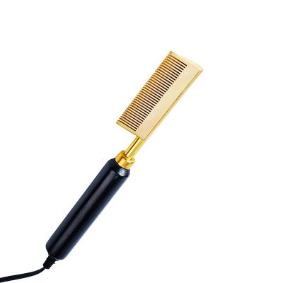 China Professional Hot Drying Electric Straightener Comb Electric Hair Straightener combgolden metal comb for sale