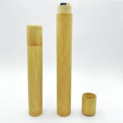 China Foldable Private Label Biodegradab Toothbrush Case 100% Natural Bamboo Holder for sale