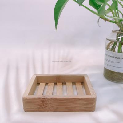 China Sustainable 100%natural Wooden Bamboo Soap Holder Bathroom Accessories Bamboo Soap Dish for sale