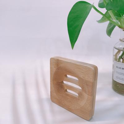 China Hot Selling Eco Friendly Naturally Eco - Friendly Bamboo Soap Dish Square Bamboo Soap Holder for sale