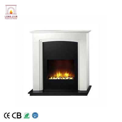 China Hotel Good Quality Wooden LED Three 3 Sided Free Standing Electric Fireplace With Mantel for sale