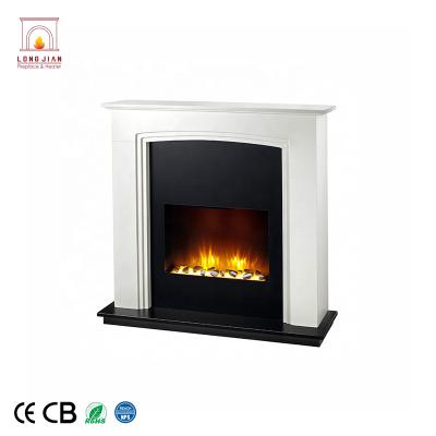 China Wholesale Flame Effect Fireplace MDF Surround Style Heater Mantel Standing Wood White MDF Fireplace for sale