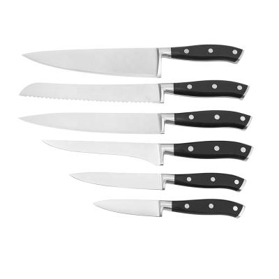 China Durable 6PCS ABS forged handle stainless steel knife carving knives kitchen knvies set with block for sale