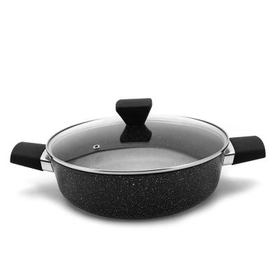 China Sustainable Aluminum Forged Casserole With Soft Touch Handle And Non Stick Coating for sale