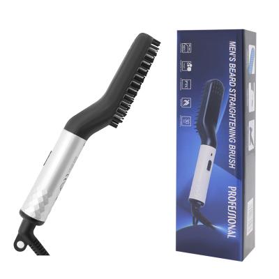 China Home Salon Barber Trimmer Beard Comb Men Electric Hair Straightener Comb Hair Styling Pressing Brush for sale