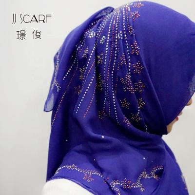 China Fashionable Arabic Veil China Style Rhinestones Design Head Veil Women Scarf Hijab for sale