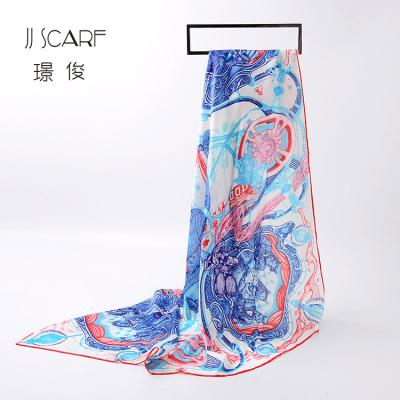 China Square Supply Spring Chinese Women Printed 100% Silk Small Chinese Silk Scarf Square Scarf for sale