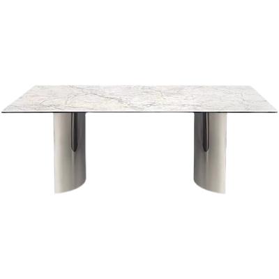 China Italian minimalist simple postmodern luxury marble Nordic household dining table dining table and chair combination rock dish for sale