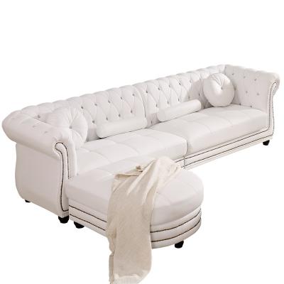 China Removable Cover Royal Leather Sofa Set Modern Chesterfield Sofa Furniture for sale