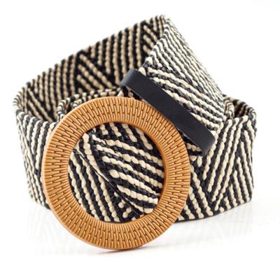 China Fabric Women Dress Strong Stretch Belt PP Straw Knitting Belt Raffia Braided Belt for sale