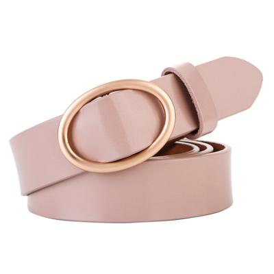 China Women's belt genuine leather belt leather belt red-pink cowhide cowhide leather for sale