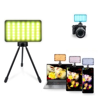 China Mini Rechargeable 140 LED Mini Camera Fill Light 2500K-9000K RGB LED Visual Fill Light for sale