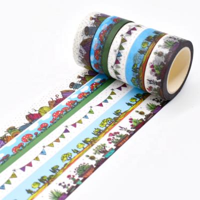 China Kawaii Cute Floral Washi Raincoat Tapes Custom Print for sale