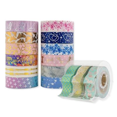 China Simple Decorative Christmas Gold Foil Tape Waterproof , Original Clean Package Gift Washi Tape Custom for sale