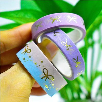 China Waterproof Custom Make Printed Scrapbook Gold Foil Washi Tape for sale