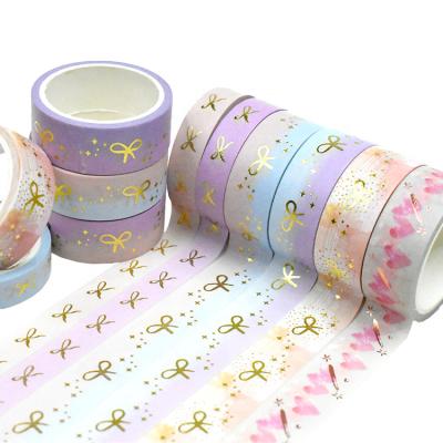 China Gift Wrapping Custom Waterproof Japanese Gold Foil Washi Washi Decorative Tape for sale