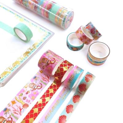 China Custom Printed Craft Gold Foil Washi Waterproof Bronzing Tape For Bullet Journal for sale