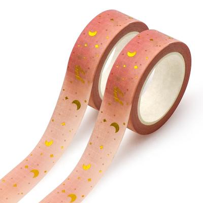 China Waterproof 15mm 10m Decorated Print Packaging Gold Silver Foil Blanking Washi Tapes Custom Made for sale